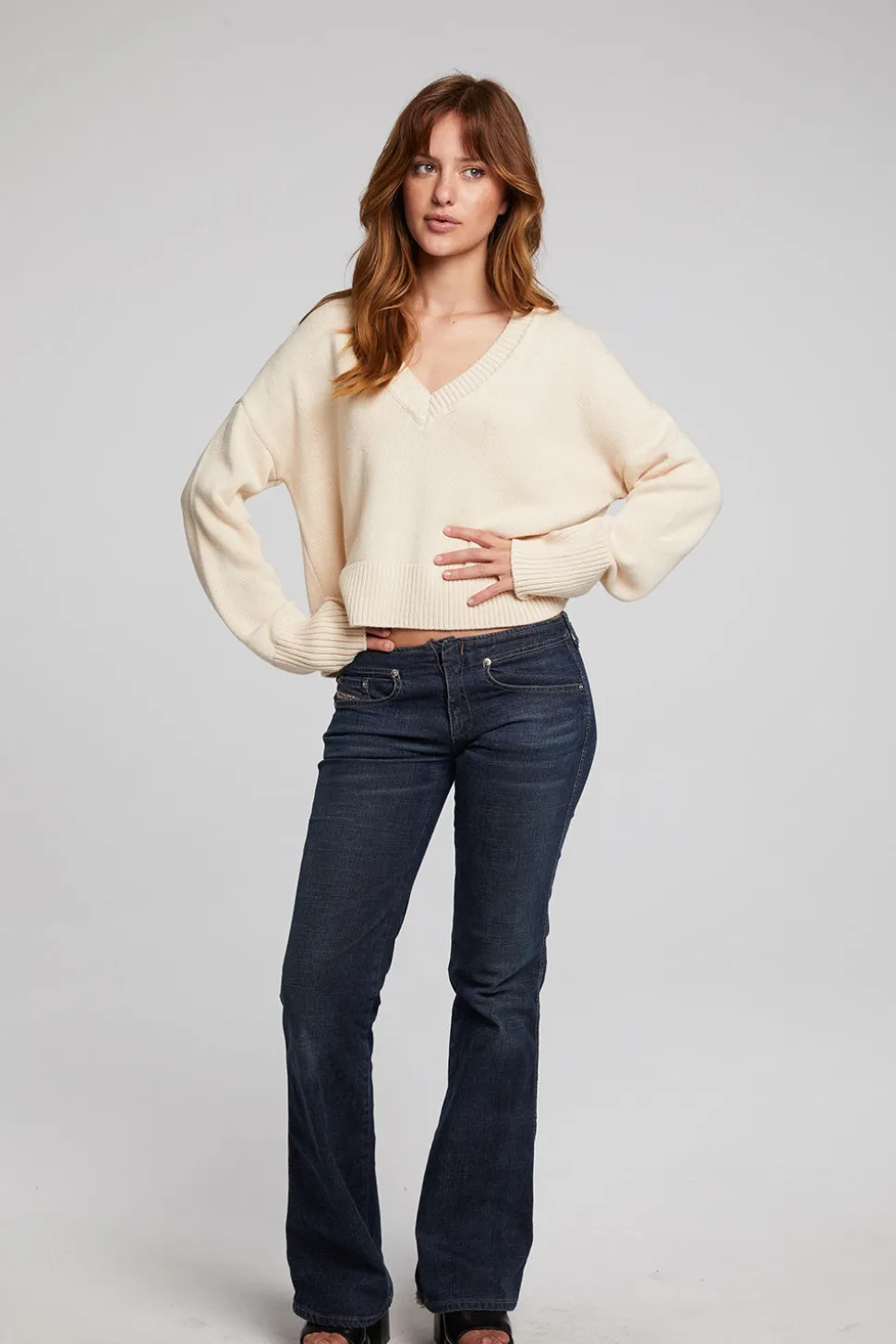 Chaser Brand Bolinas Whitecap Grey Pullover New