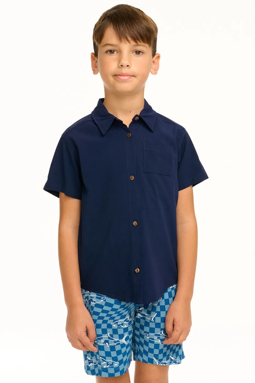 Chaser Brand Boy's Avalon Collared Button Down Shirt Best Sale