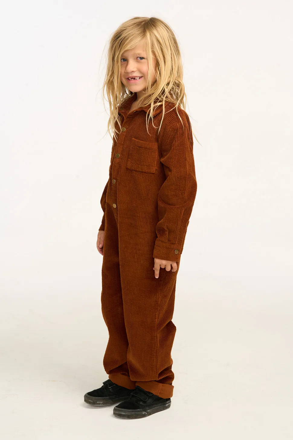 Chaser Brand David Walnut Brown Corduroy Jumpsuit Clearance