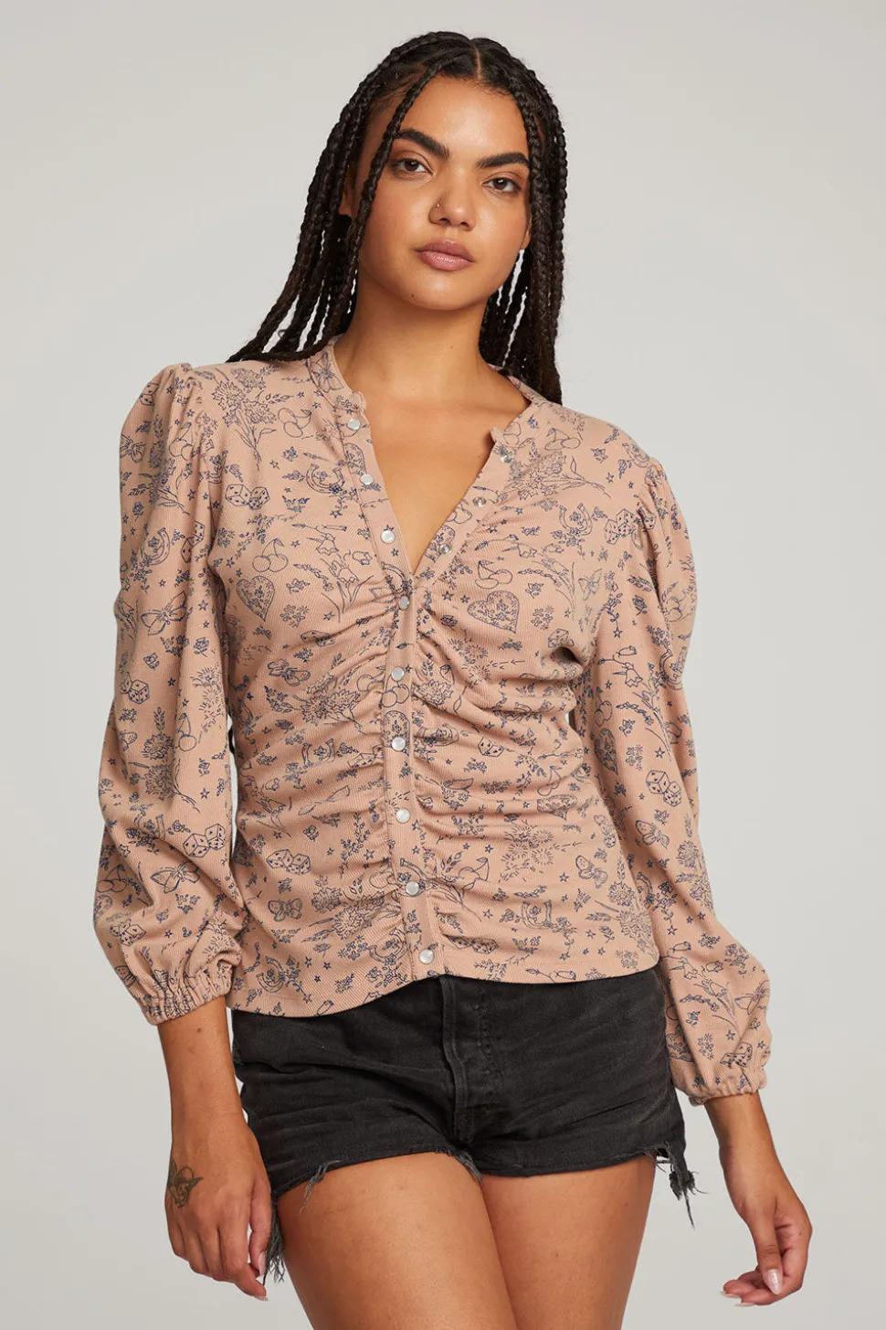 Chaser Brand Ditsy Print Long Sleeve Store
