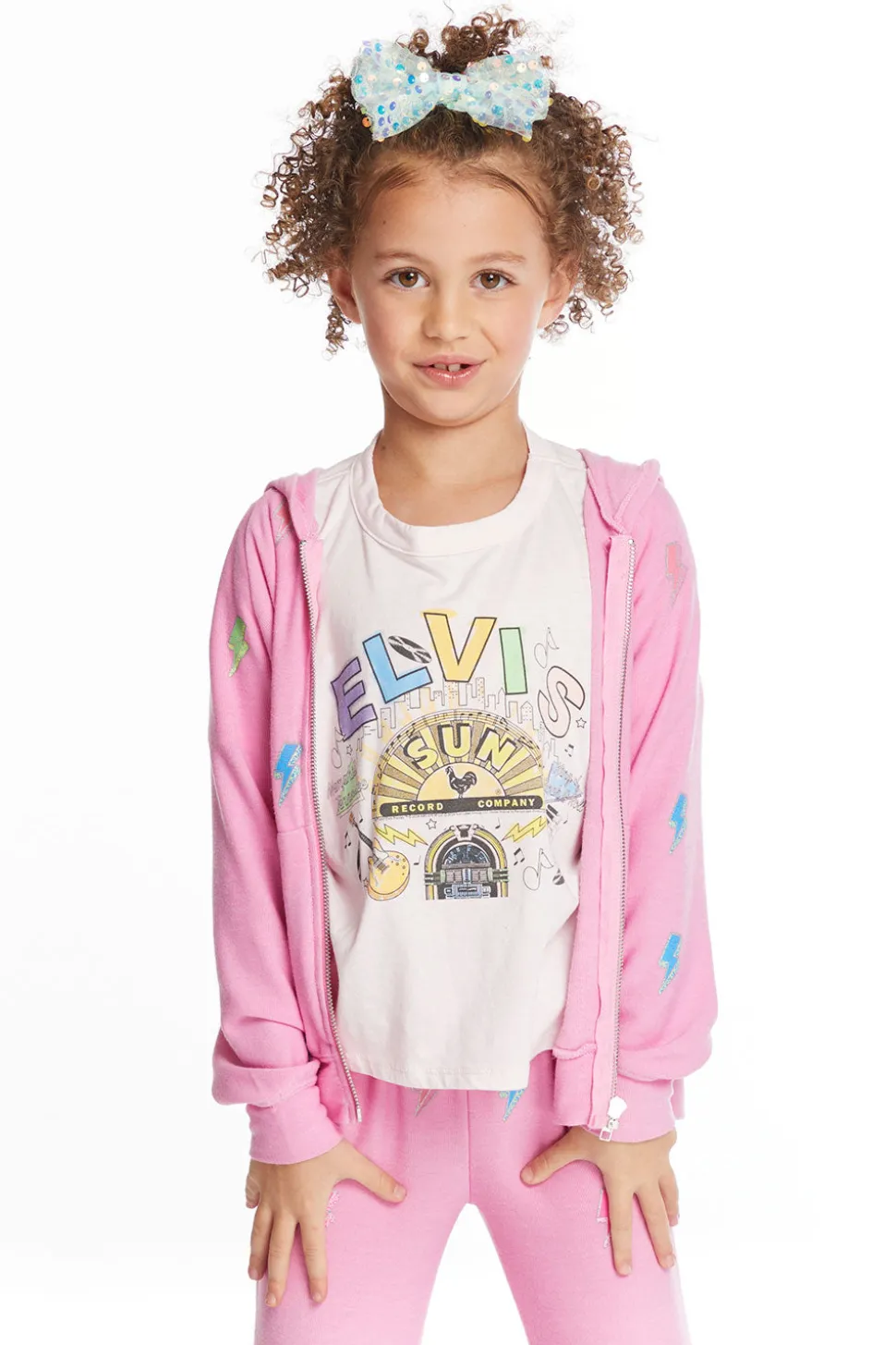 Chaser Brand Glitter Bolts Girls Zipup Hoodie Store
