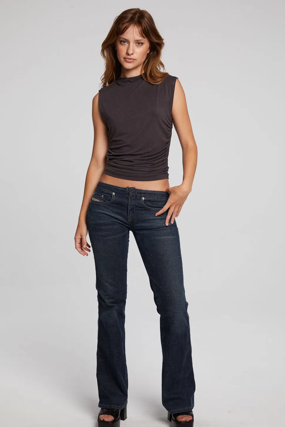 Chaser Brand Haileyy Chocolate Torte Tank Top Clearance