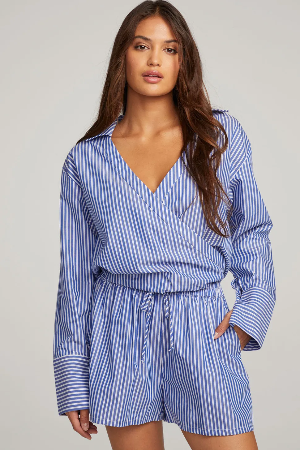 Chaser Brand Haley Marmont Stripe Blouse Shop