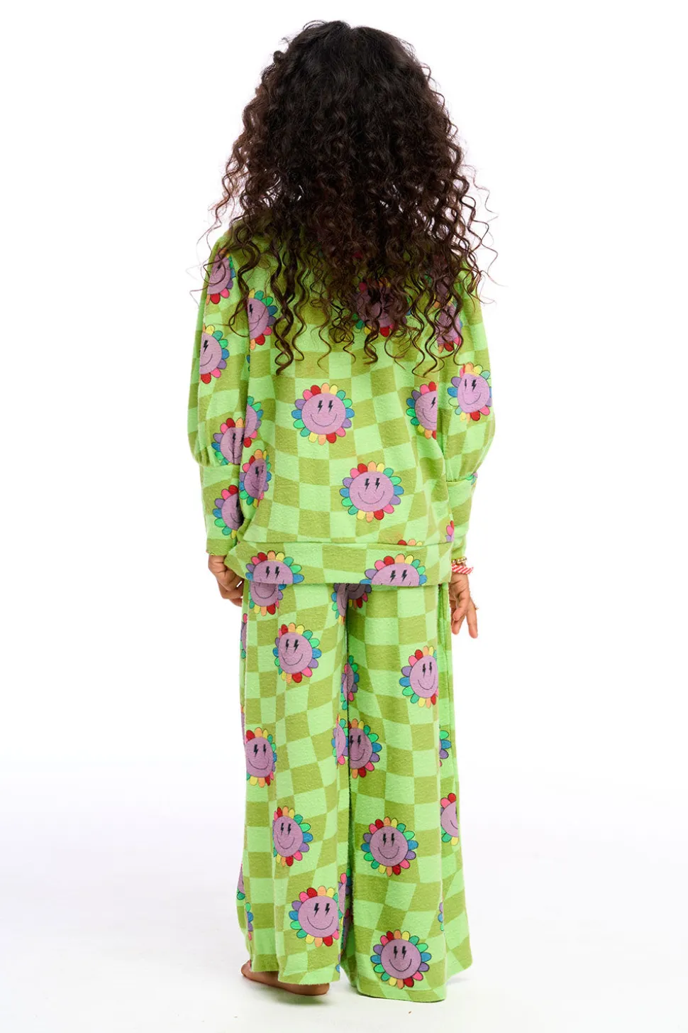 Chaser Brand Lime Checkered Daisy New