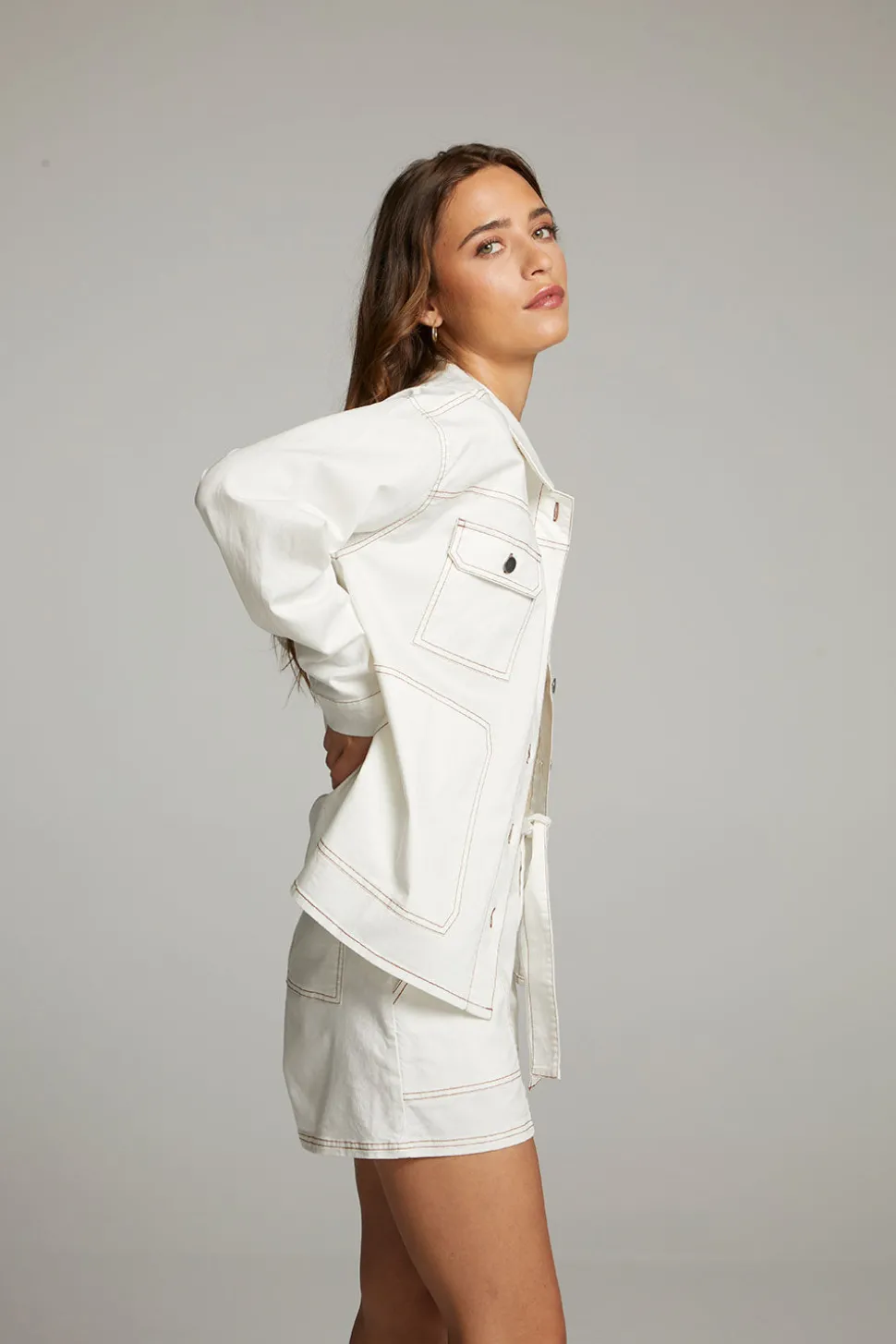 Chaser Brand Louise White Button Down Cheap
