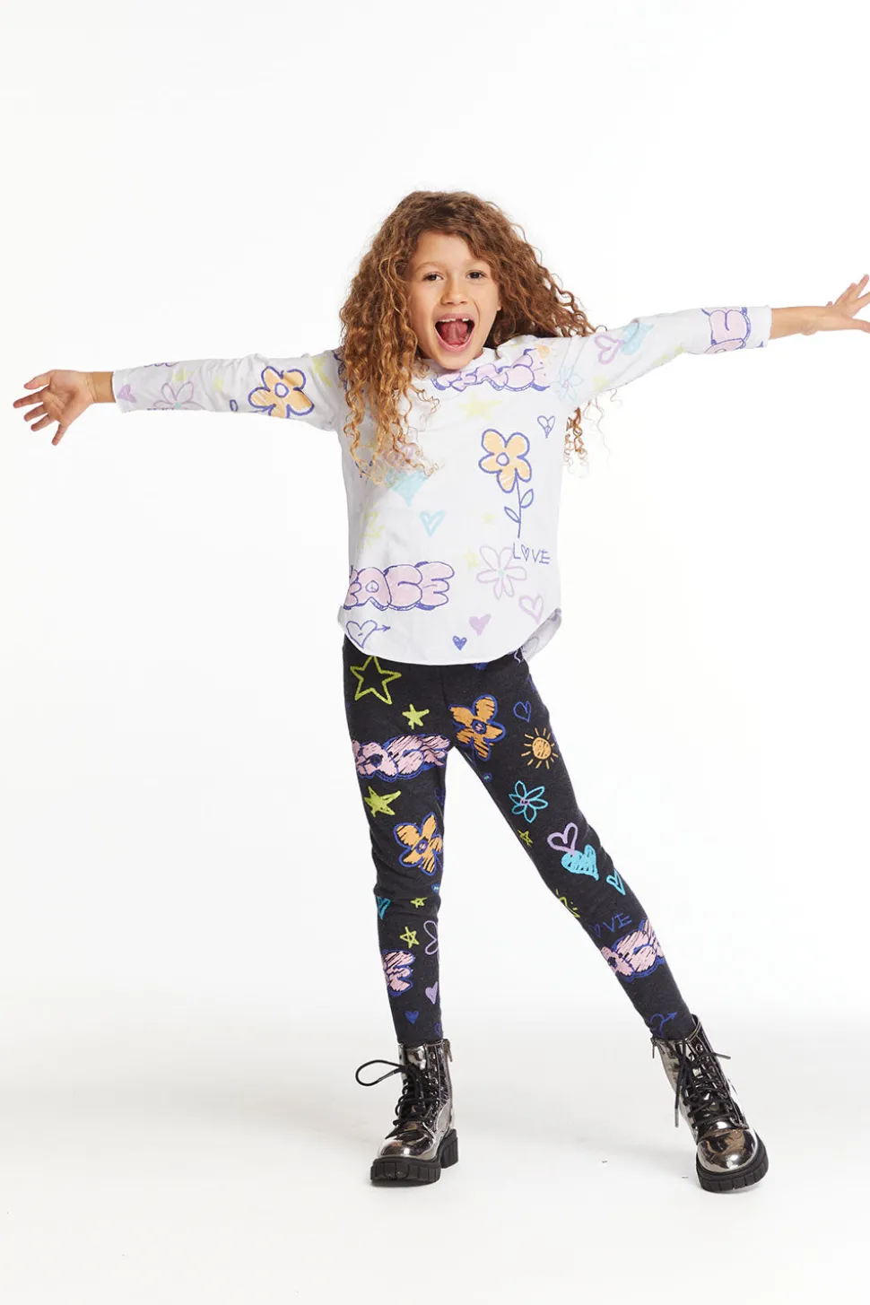 Chaser Brand Peace & Love Girls Cozy Knit Classic Legging Discount
