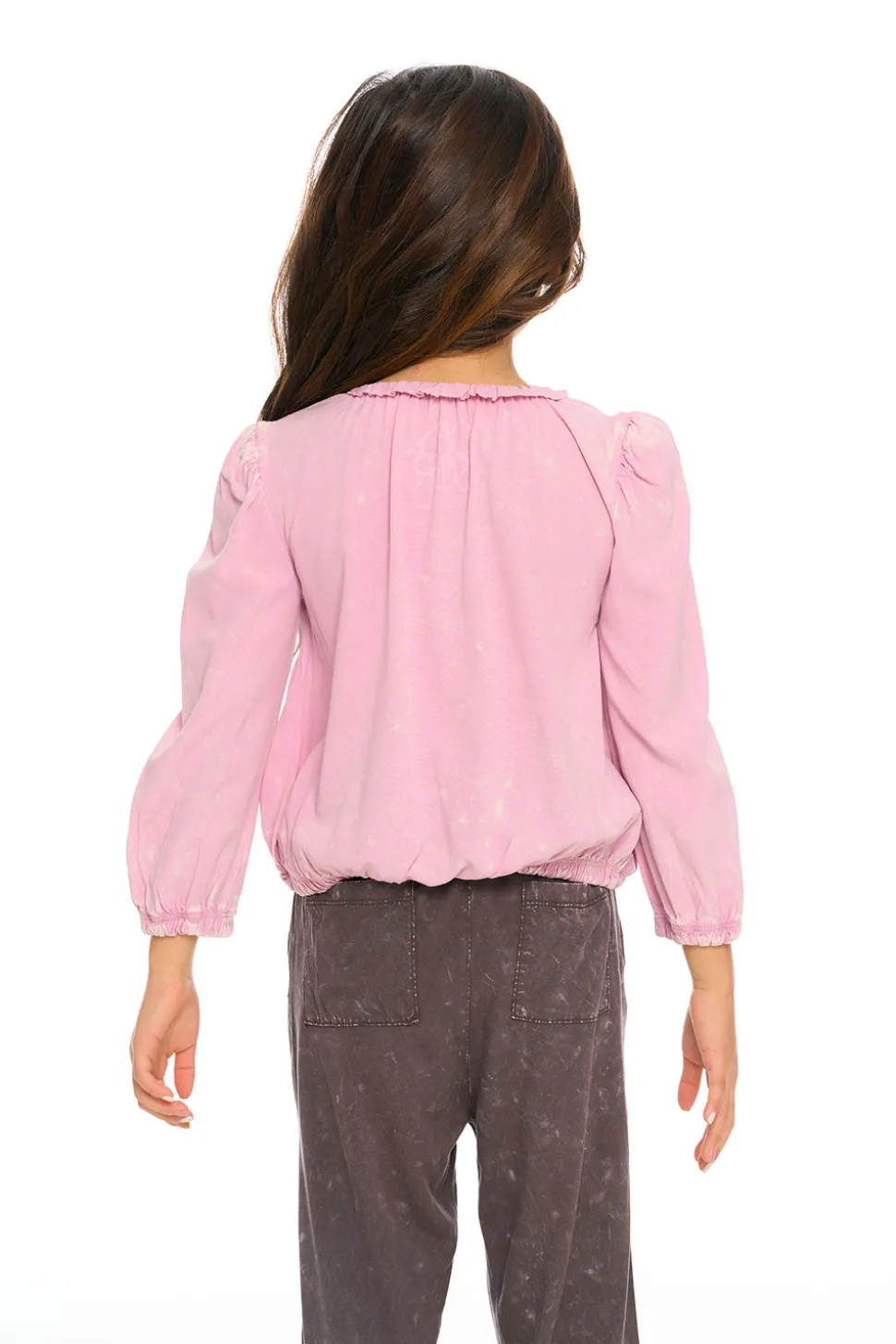 Chaser Brand Ruffle Neck Pocket Shirred Tee Outlet