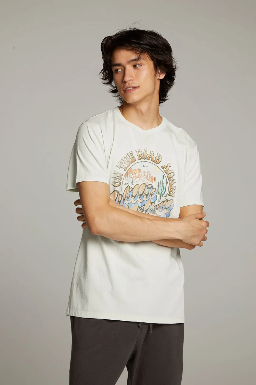 Chaser Brand Willie Nelson On The Road Again Crew Neck Tee Discount