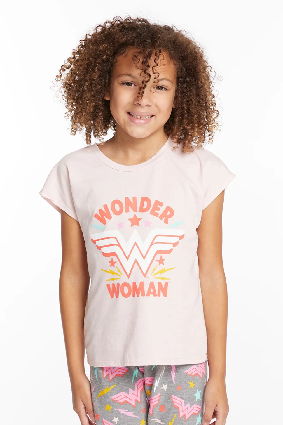 Chaser Brand Wonder Woman Retro Logo Girls Tee Discount